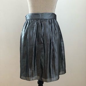 🆕 TIBI SILK Metallic Gunmetal Miniskirt size 6
